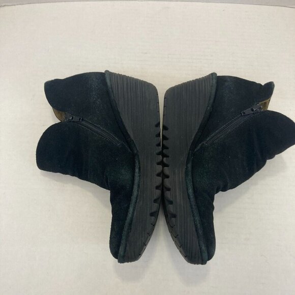 Fly London Wedge Ankle Bootie Womens EU Size 38 / US 7.5 / 8 Black Suede Leather - Picture 15 of 16